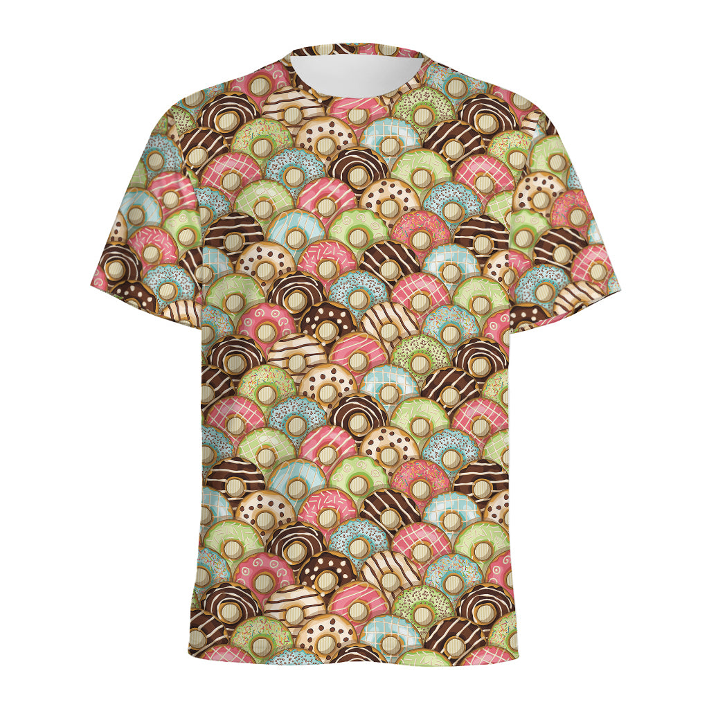 Donuts Pattern Print Men's Sports T-Shirt