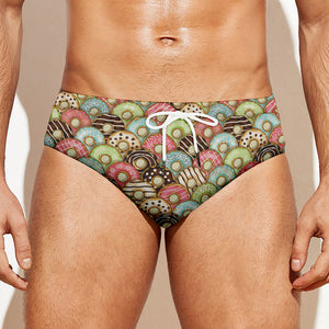 Donuts Pattern Print Men's Swim Briefs