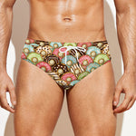Donuts Pattern Print Men's Swim Briefs