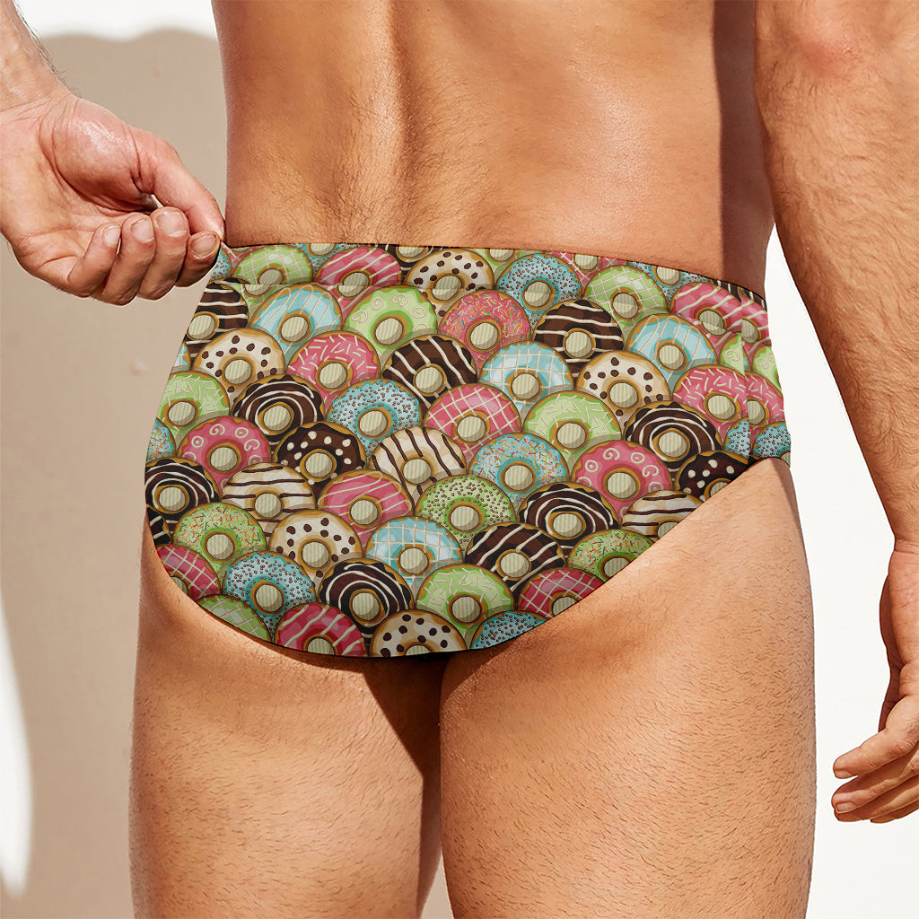 Donuts Pattern Print Men's Swim Briefs