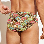 Donuts Pattern Print Men's Swim Briefs