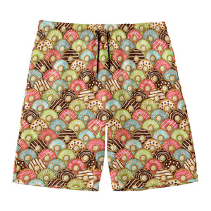 Donuts Pattern Print Men's Swim Trunks