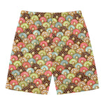 Donuts Pattern Print Men's Swim Trunks