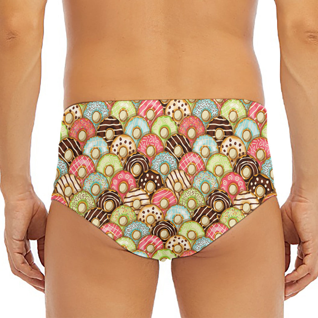Donuts Pattern Print Men's Triangle Swim Briefs