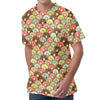 Donuts Pattern Print Men's Velvet T-Shirt