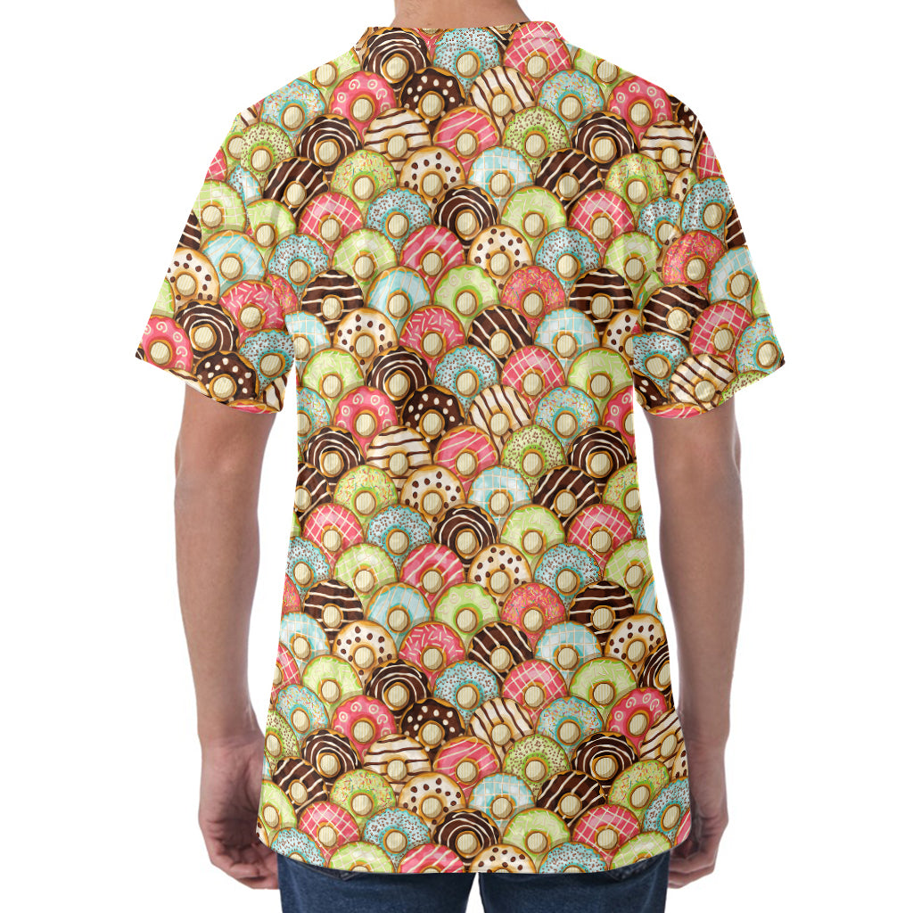 Donuts Pattern Print Men's Velvet T-Shirt