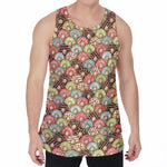 Donuts Pattern Print Men's Velvet Tank Top