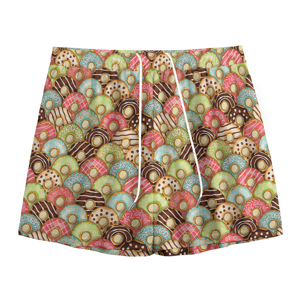 Donuts Pattern Print Mesh Shorts