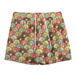 Donuts Pattern Print Mesh Shorts