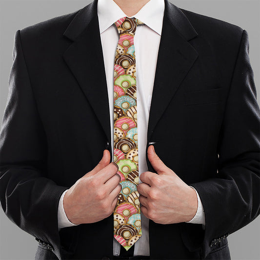 Donuts Pattern Print Necktie