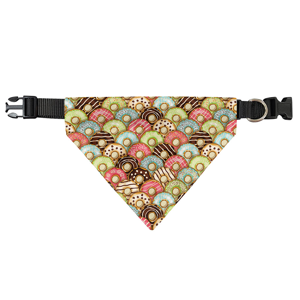Donuts Pattern Print Over The Collar Dog Bandana