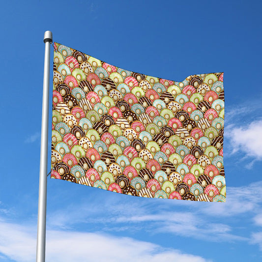 Donuts Pattern Print Polyester Flag