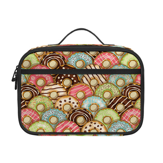Donuts Pattern Print Portable Lunch Bag