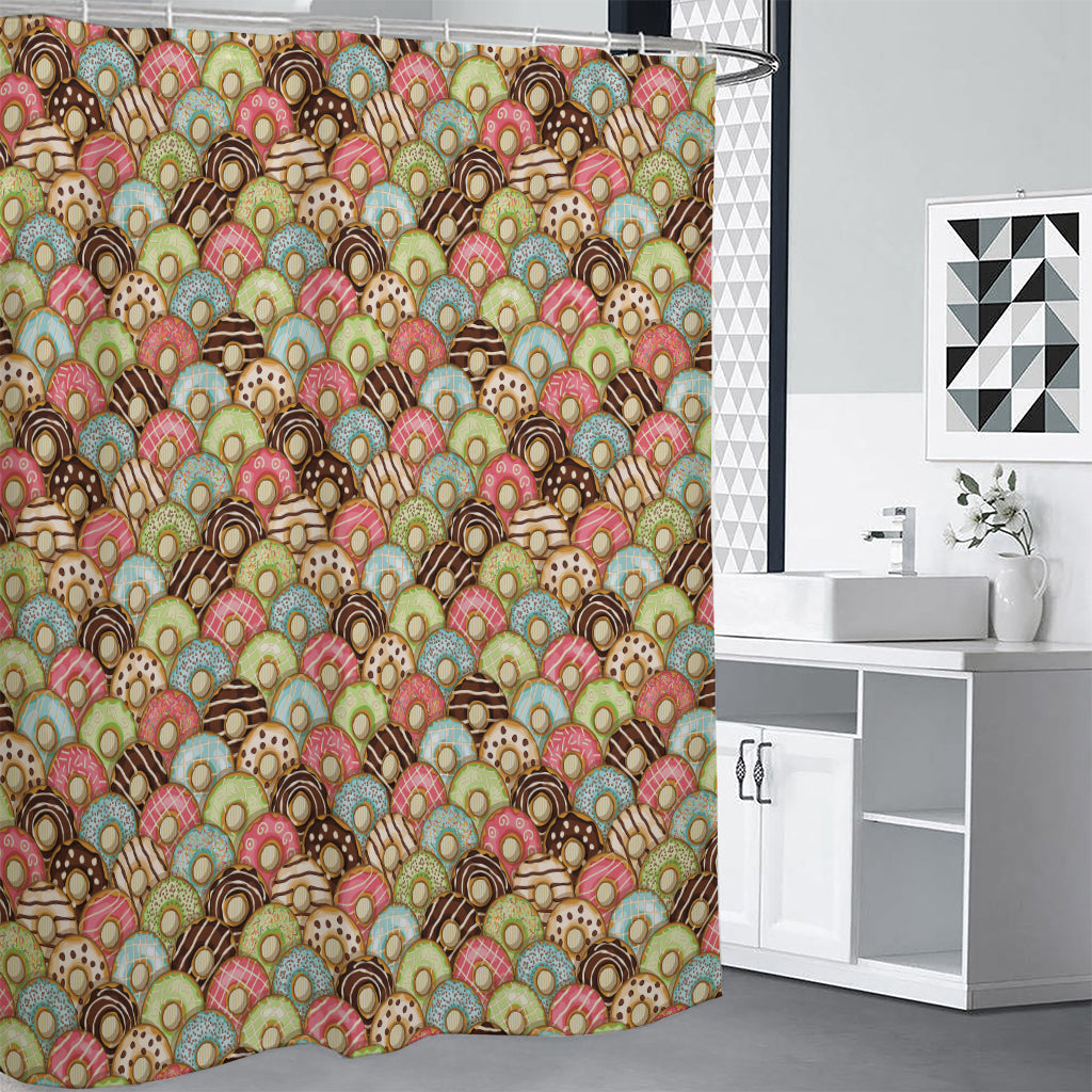 Donuts Pattern Print Premium Shower Curtain