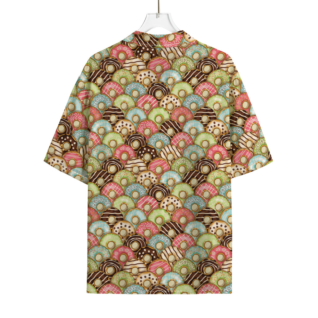 Donuts Pattern Print Rayon Hawaiian Shirt