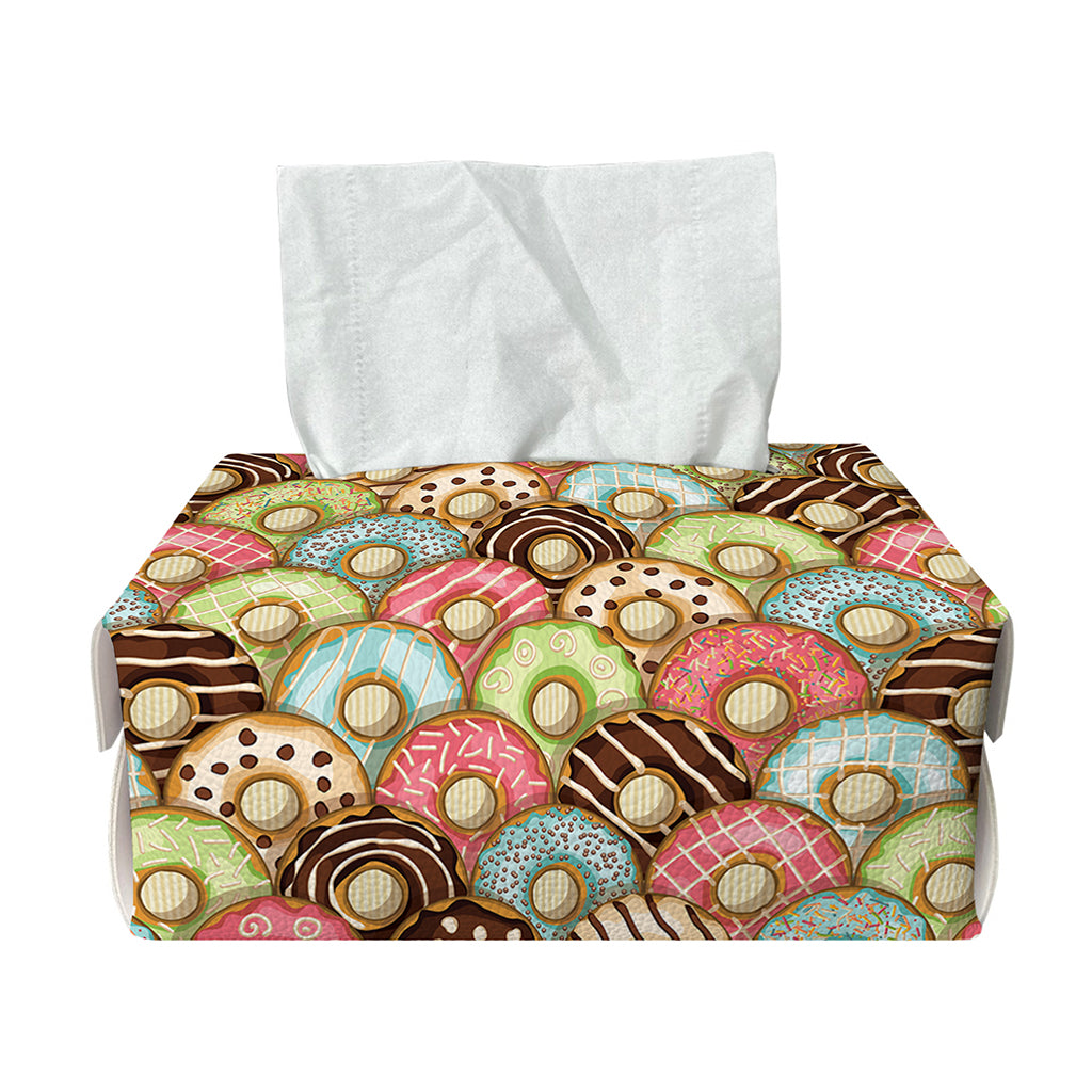 Donuts Pattern Print Rectangle Tissue Box Cover