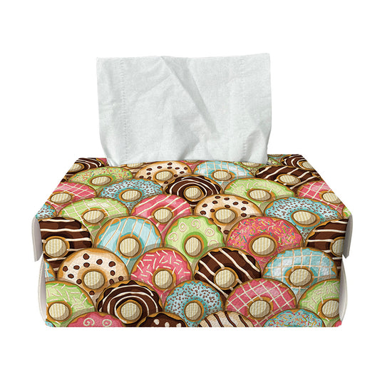 Donuts Pattern Print Rectangle Tissue Box Cover