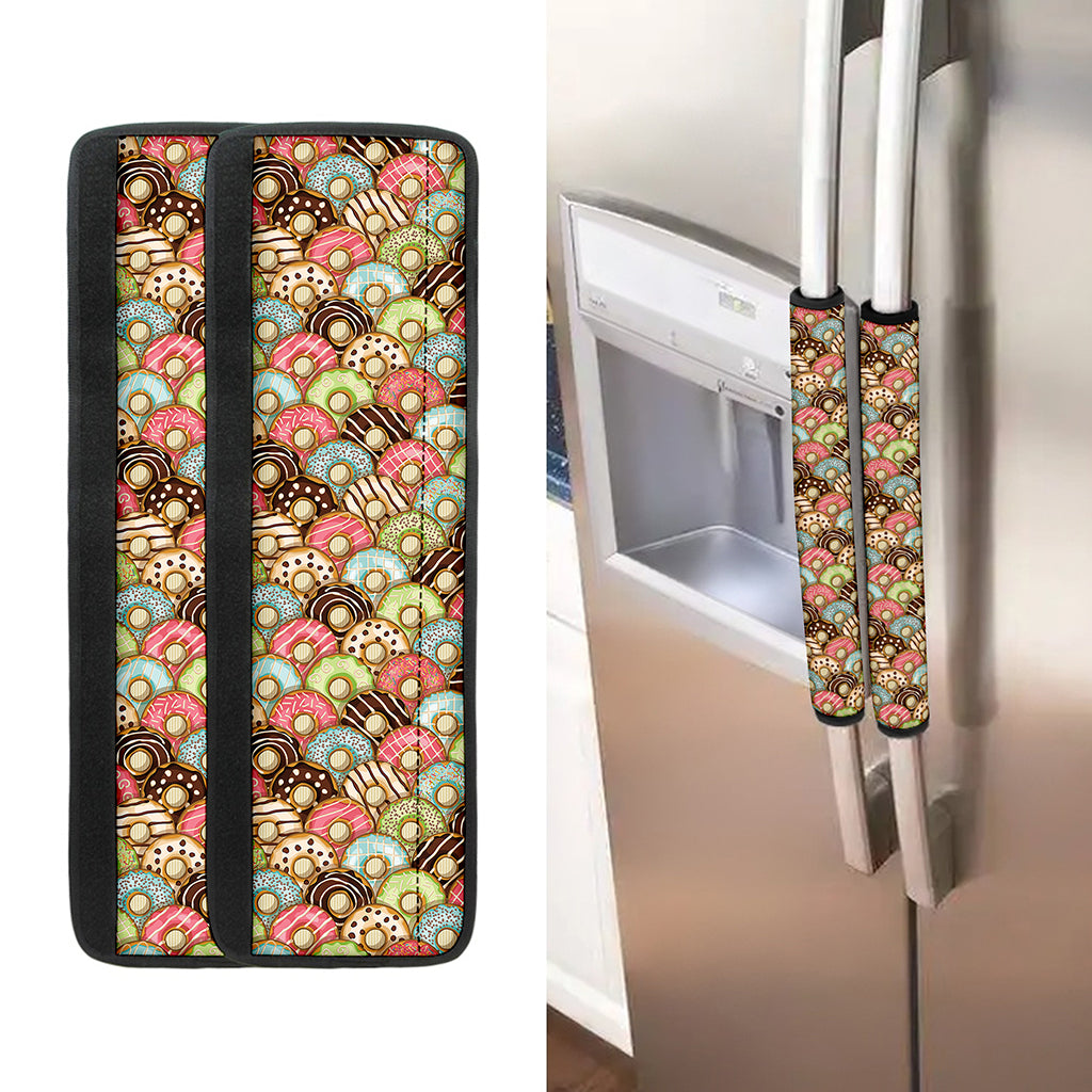 Donuts Pattern Print Refrigerator Handle Covers