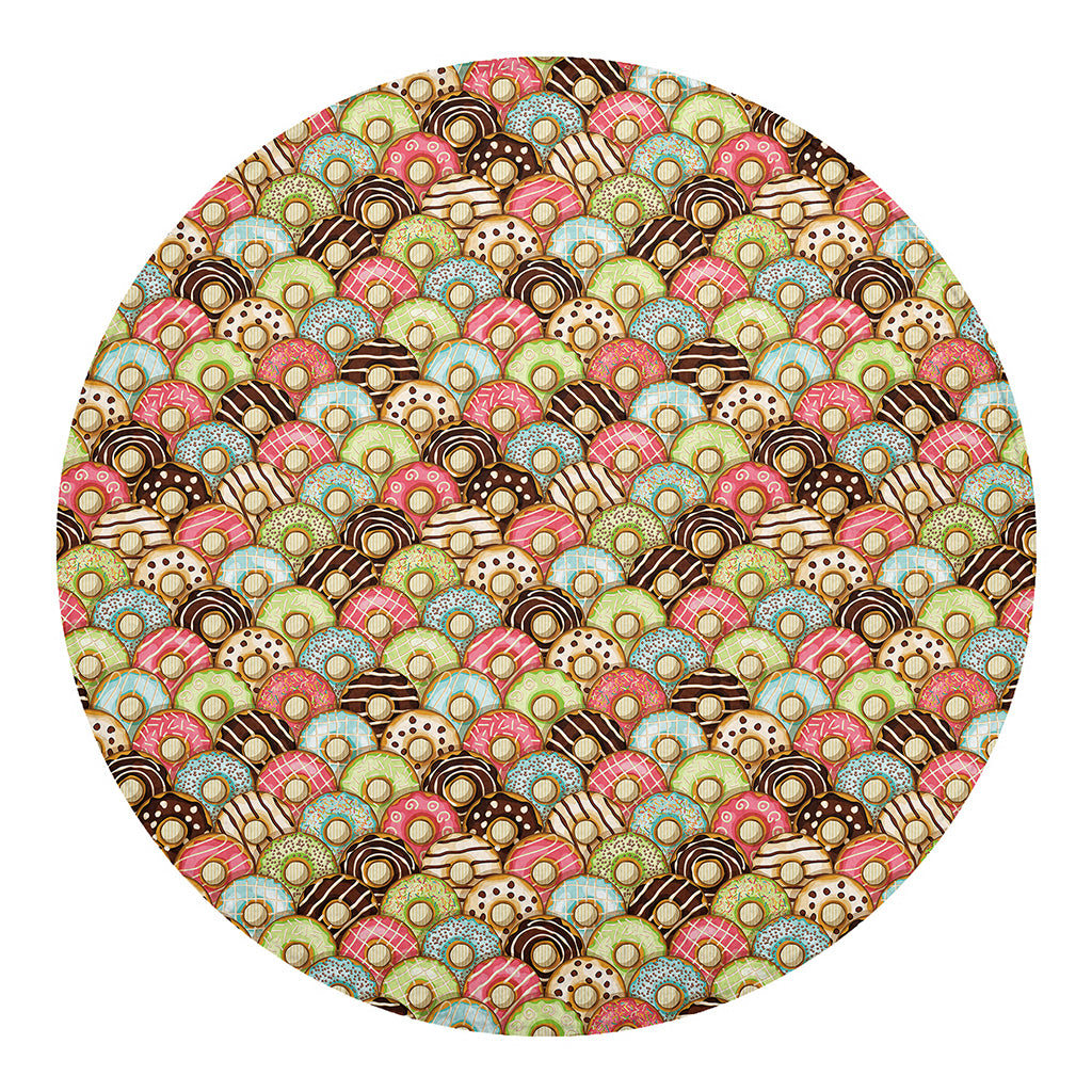Donuts Pattern Print Round Blanket