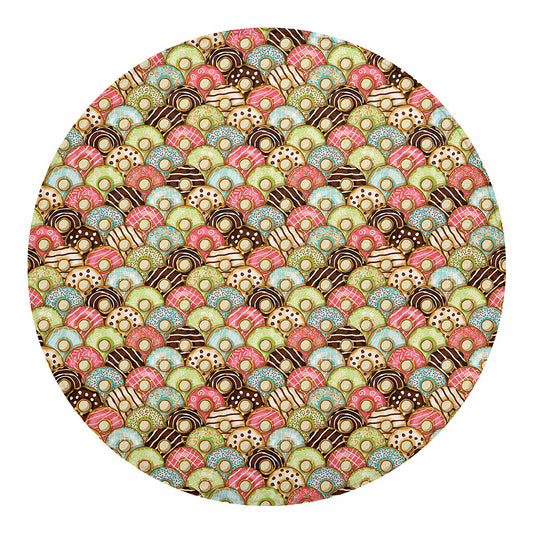 Donuts Pattern Print Round Blanket