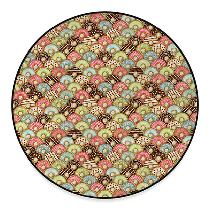 Donuts Pattern Print Round Floor Mat