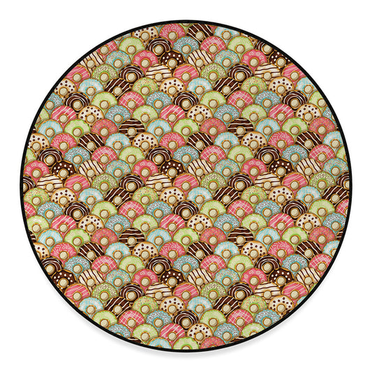 Donuts Pattern Print Round Floor Mat