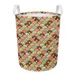 Donuts Pattern Print Round Laundry Basket