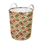 Donuts Pattern Print Round Laundry Basket
