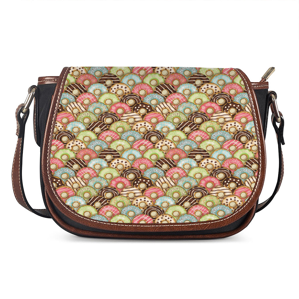 Donuts Pattern Print Saddle Bag