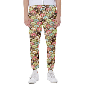 Donuts Pattern Print Scuba Joggers