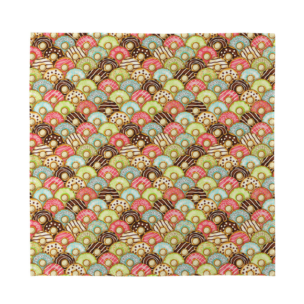 Donuts Pattern Print Silk Bandana