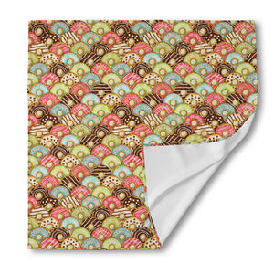 Donuts Pattern Print Silk Bandana