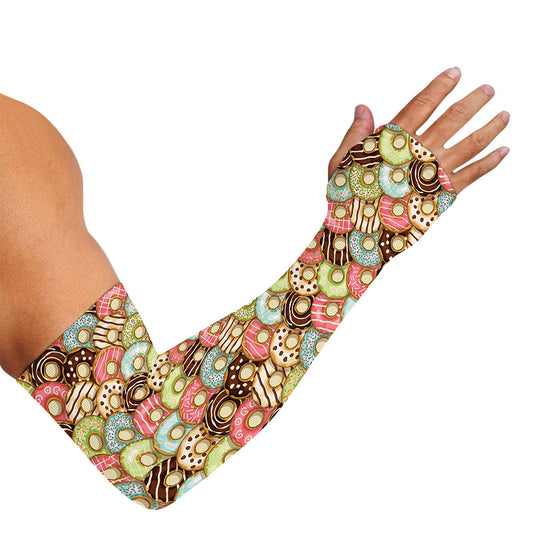 Donuts Pattern Print Sun Protection Arm Sleeves