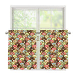 Donuts Pattern Print Tier Curtains