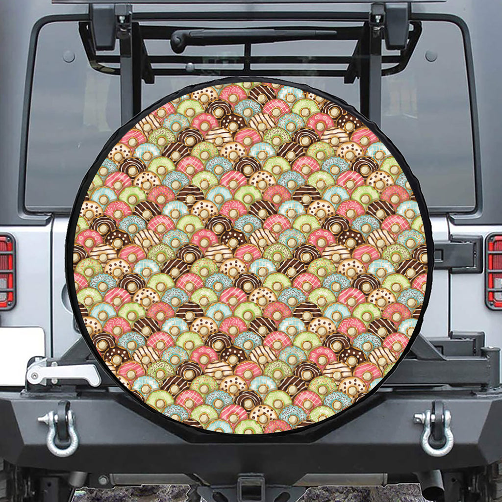 Donuts Pattern Print Tire Cover