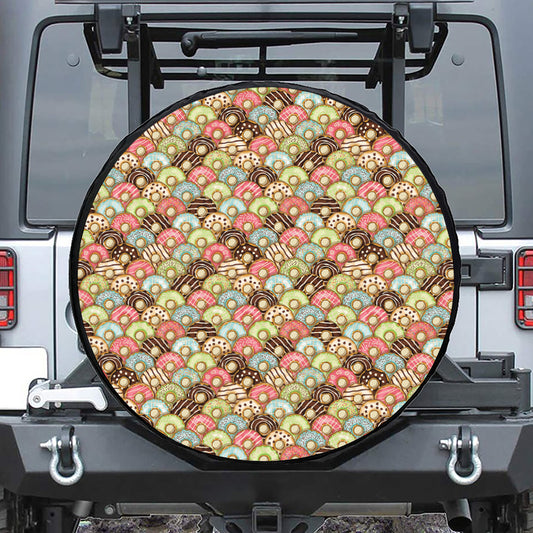 Donuts Pattern Print Tire Cover