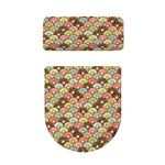 Donuts Pattern Print Toilet Lid And Tank Cover Set