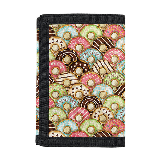 Donuts Pattern Print Trifold Wallet