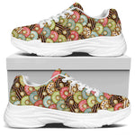 Donuts Pattern Print White Chunky Shoes