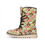 Donuts Pattern Print Winter Boots