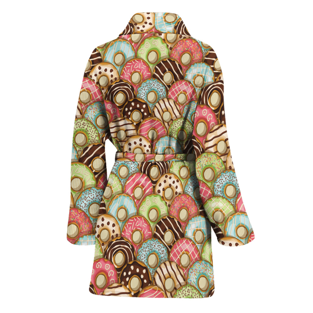 Donuts Pattern Print Women's Bathrobe