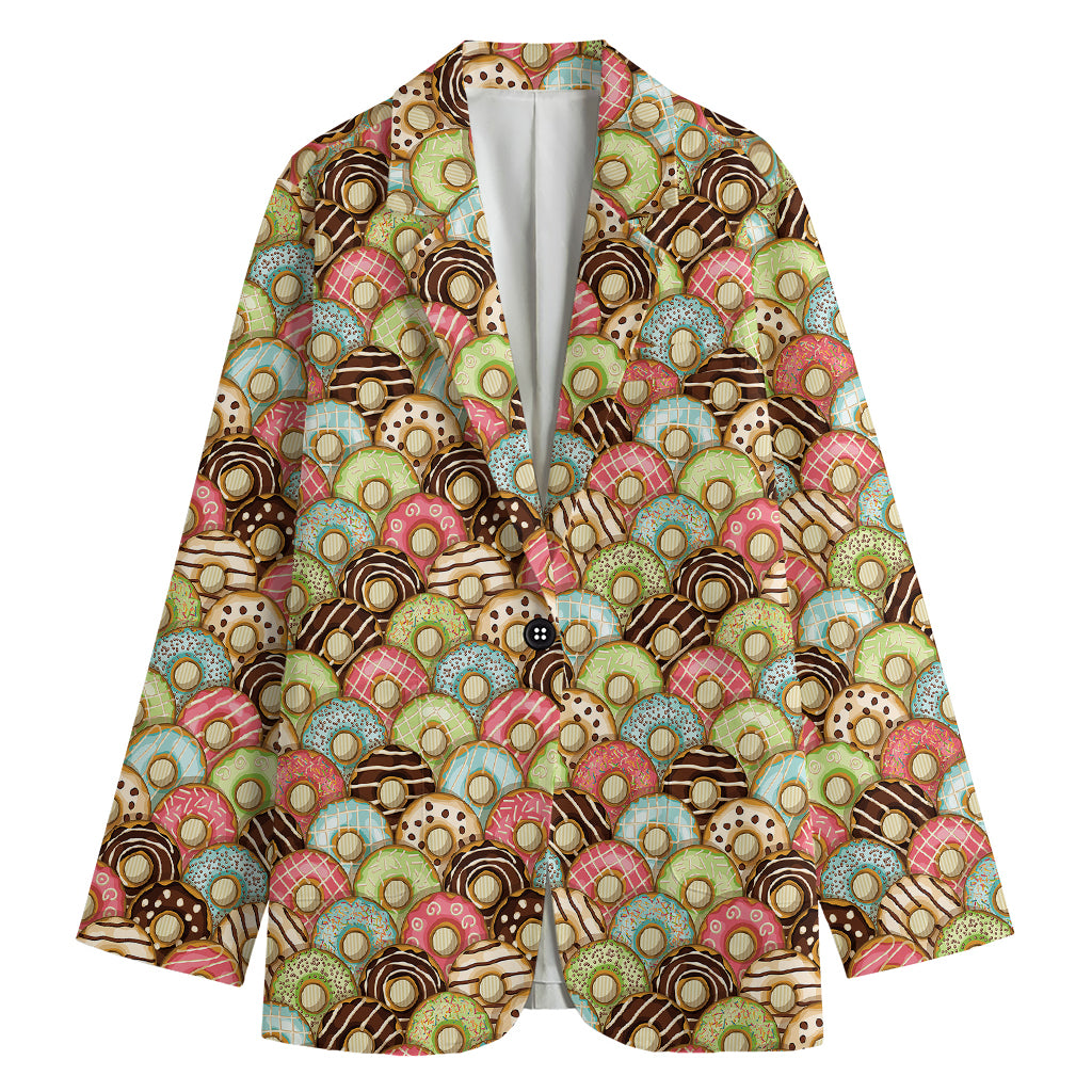 Donuts Pattern Print Women's Blazer