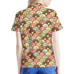 Donuts Pattern Print Women's Polo Shirt