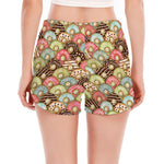 Donuts Pattern Print Women's Split Running Shorts