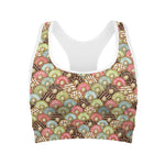 Donuts Pattern Print Women's Sports Bra