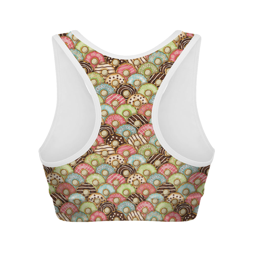 Donuts Pattern Print Women's Sports Bra