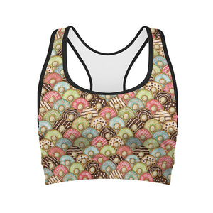 Donuts Pattern Print Women's Sports Bra