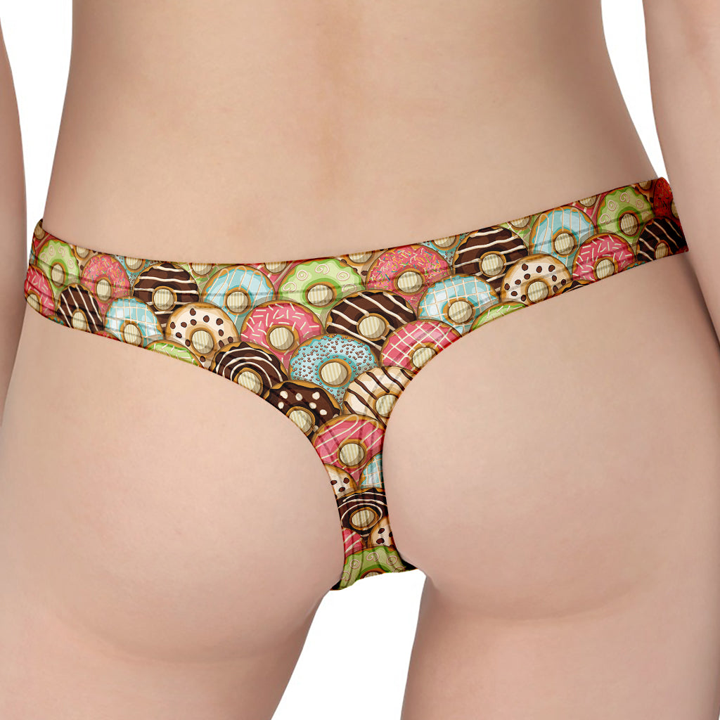 Donuts Pattern Print Women's Thong