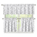 Doodle Bull Terrier Pattern Print 3 Piece Kitchen Curtains