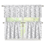 Doodle Bull Terrier Pattern Print 3 Piece Kitchen Curtains